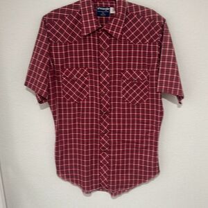 Vintage 90's Wrangler Mens Single Needle Tailoring Long Tails Button Up Shirt XL